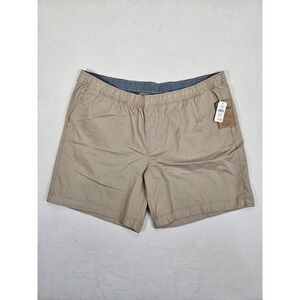 LL Bean Shorts Mens XXXL Brown 8" LAKEWASHED‎ Stretch Khaki Shorts Pull On NWT